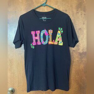 Texas True Threads HOLA Black Mexican Folk Art T shirt M
